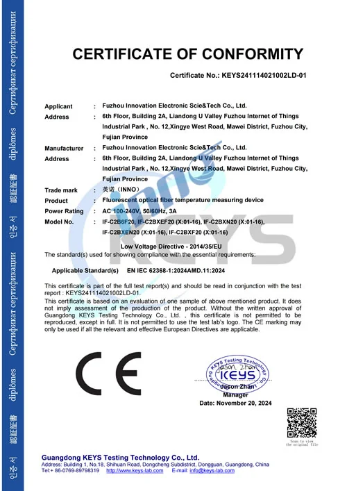 CE Certification document