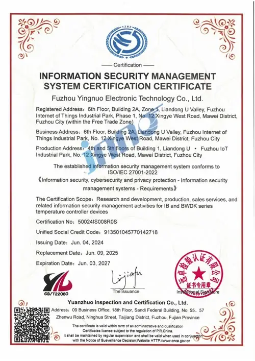ISO 27001 certificate