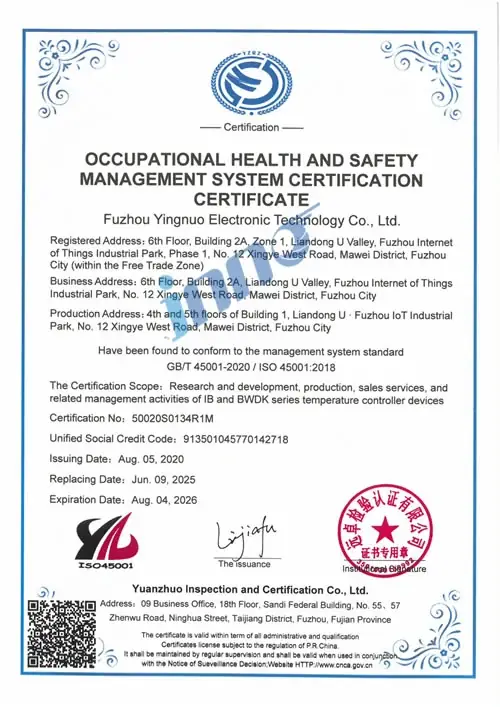 ISO 45001 certificate