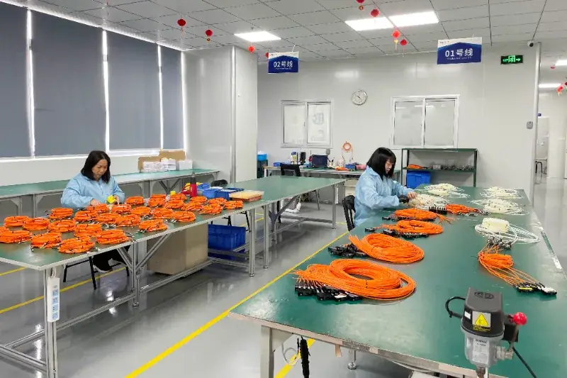 INNO technicians assembling fiber optic temperature sensing products