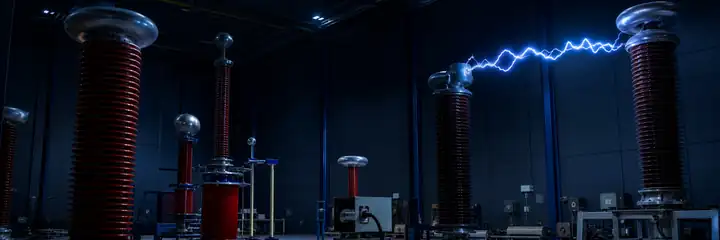 Electrically isolated fiber optic sensing in a high-voltage test setup