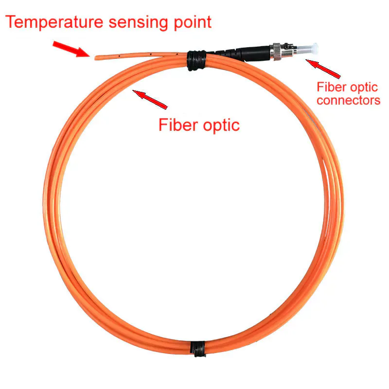 Fiber optic temperature probe with orange optical cable